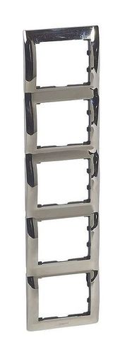 Рамка 5 постов Legrand GALEA LIFE, вертикальная, хром